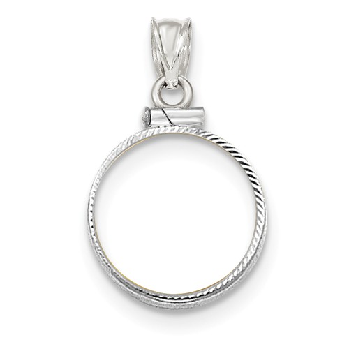 14kt White Gold Screw Top Coin Bezel for 1/10 Oz American Eagle