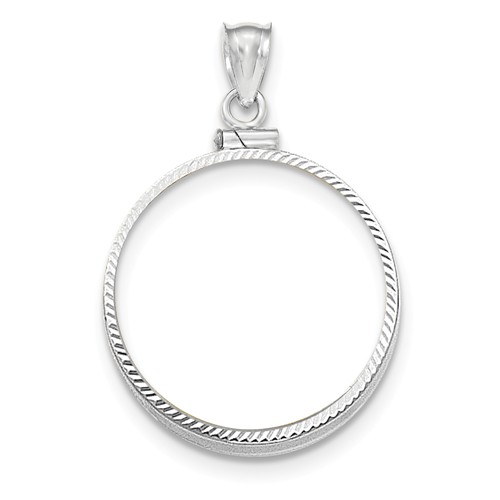 14k White Gold Diamond-cut Bezel for 1/2 Oz American Eagle Coin