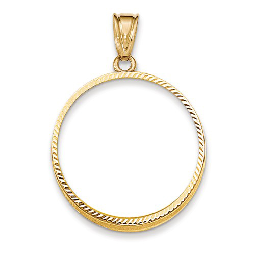 14kt Gold Diamond-cut Prong Set Bezel for 1/2 Oz American Eagle Coin