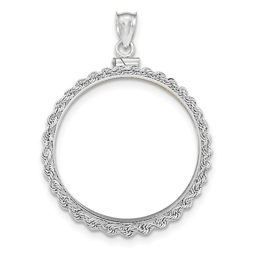 14kt White Gold Rope Screw Top Bezel for 1 Oz American Eagle Coin