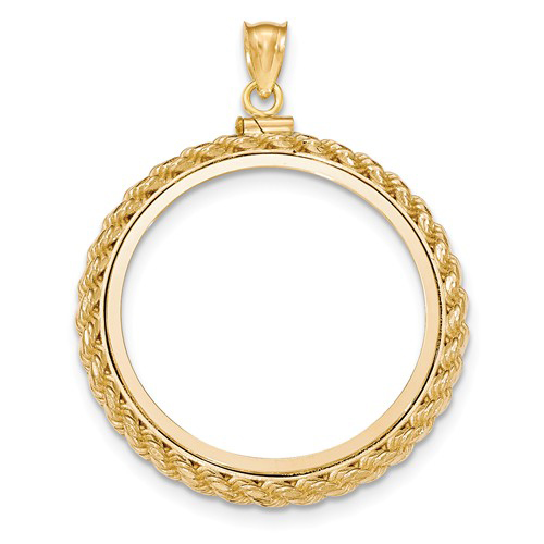 14k Yellow Gold Screw-top Rope Bezel for 1 Oz Panda Coin 500 Yuan