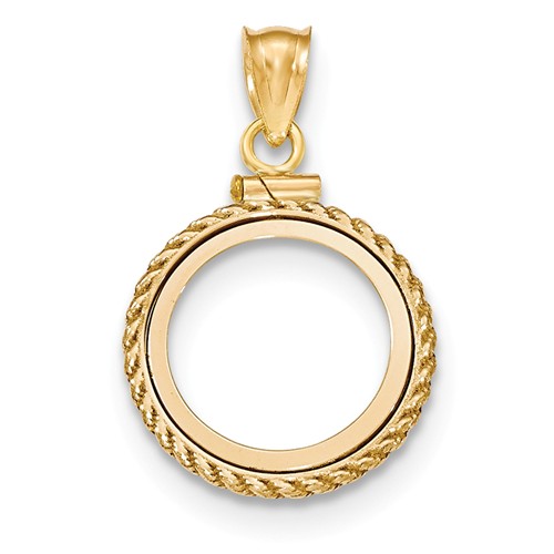 14k Yellow Gold Screw-top Rope Bezel for 1/20 Oz Panda Coin 20 Yuan