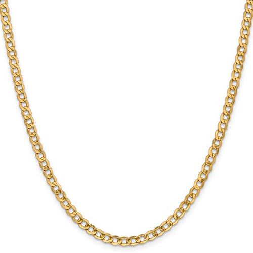 14kt Yellow Gold 20in Hollow Curb Link Chain 4.3mm