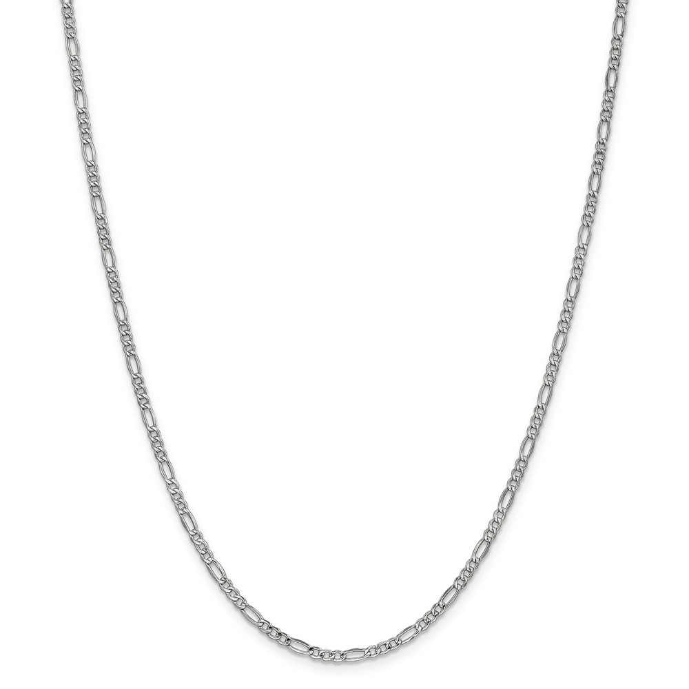 14k White Gold 20in Hollow Figaro Chain 2.5mm