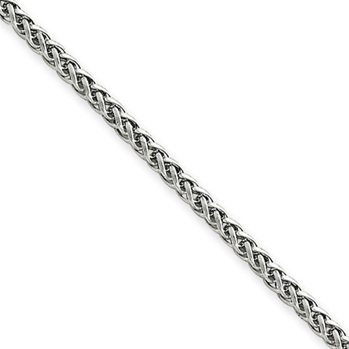 14kt White Gold 20in Hollow Wheat Chain 2.0mm