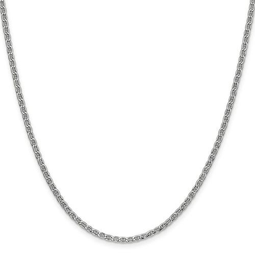 14kt White Gold 20in Hollow Anchor Chain 2.4mm