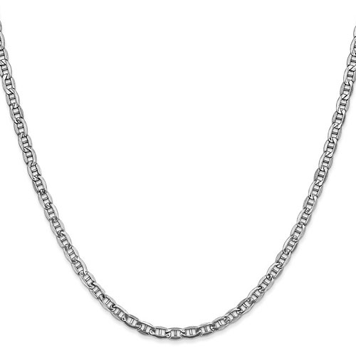 14kt White Gold 18in Hollow Anchor Chain 3.2mm