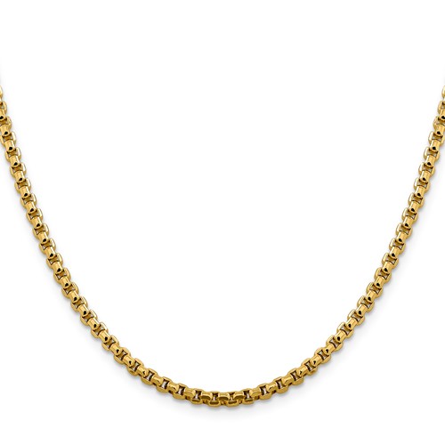 14k Yellow Gold 22in Hollow Round Box Chain 3.6mm