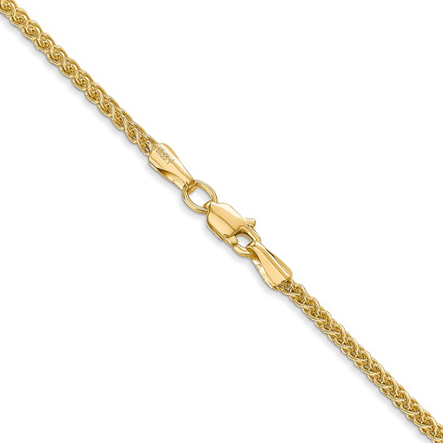 14k Yellow Gold 10in Light Wheat Anklet 2mm