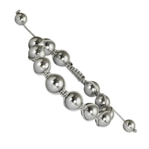 10mm Grey Shell Pearls Light Grey Cord Bracelet