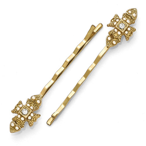 Gold-tone Downton Abbey Crystal Set of Hair Pins