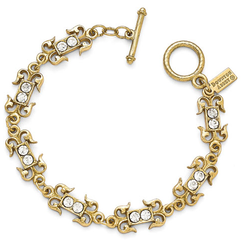 Gold-tone Downton Abbey Crystal 7 1/2in Toggle Bracelet