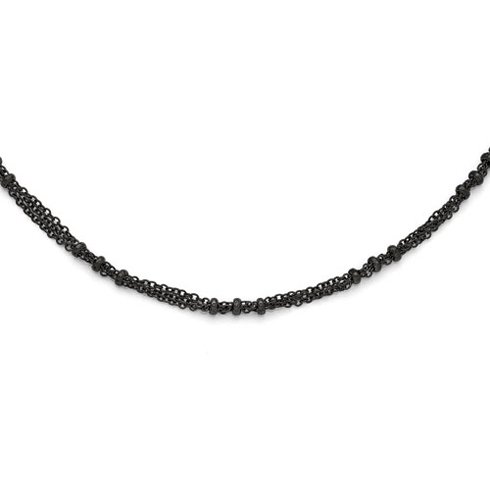Black-plated Downton Abbey Beaded Design 36in Necklace