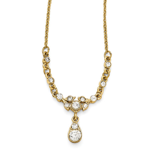 Gold-tone Downton Abbey Sparkling Crystal Drop Necklace