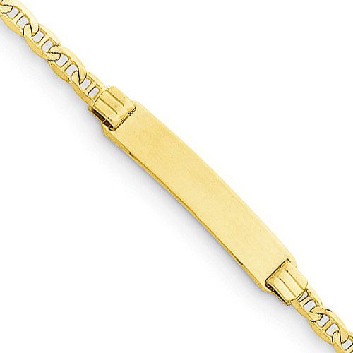 14kt Yellow Gold 6in Anchor Link Child ID Bracelet