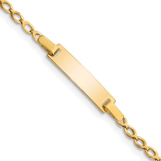 14kt Yellow Gold 6in Polished Baby ID Bracelet