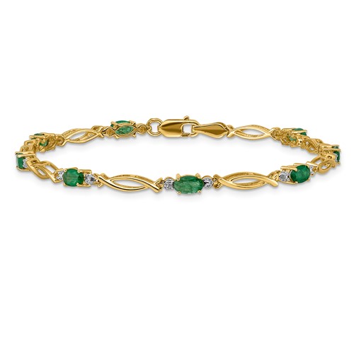 Buy Classic Single Line Emerald Green Tennis Bracelet