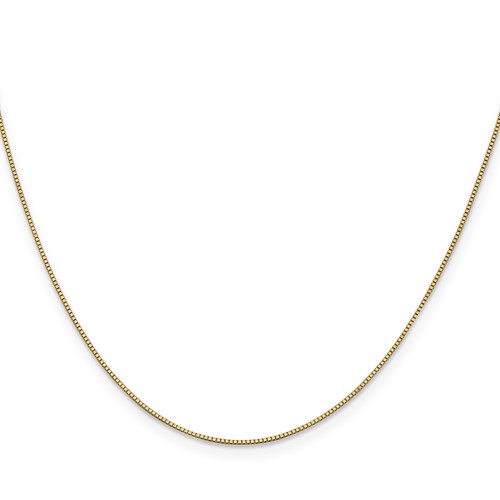 14k Yellow Gold 20in Box Link Chain .7mm