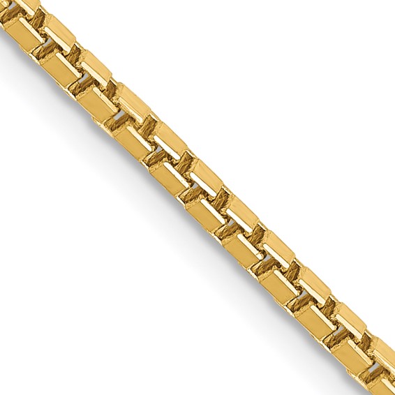 14kt Yellow Gold 18in Box Link Chain 1.9mm