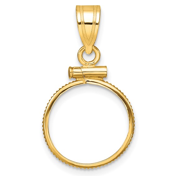 14k Yellow Gold Screw-top Bezel for 1/20 Oz Panda Coin 20 Yuan