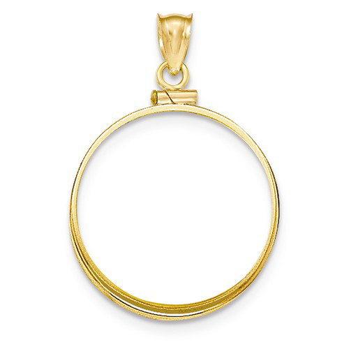 14k Yellow Gold Screw-top Bezel for 1/2 Oz Panda Coin 200 Yuan