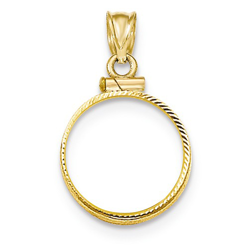 14k Yellow Gold Diamond-cut Screw-top Bezel for 1/10 Oz Panda Coin