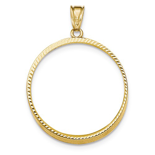 14k Yellow Gold Diamond-cut Bezel for 1 Oz Panda Coin 500 Yuan