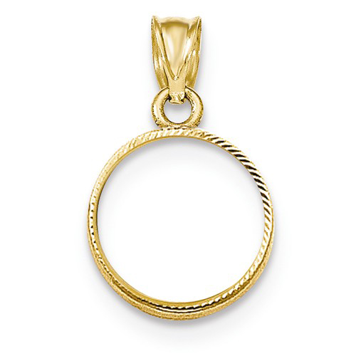 14k Yellow Gold Diamond-cut Bezel for 1/20 Oz Panda Coin 20 Yuan