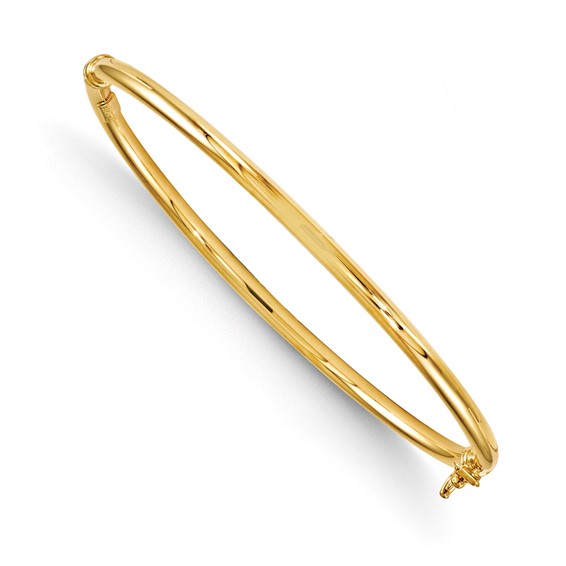 14kt Yellow Gold 3mm Italian Hinged Bangle Bracelet