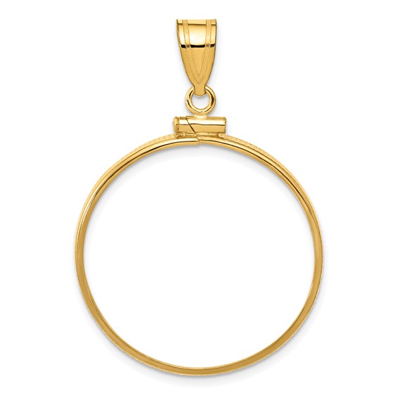 14kt Yellow Gold Polished Screw Top Bezel for Ten Dollar US Coin