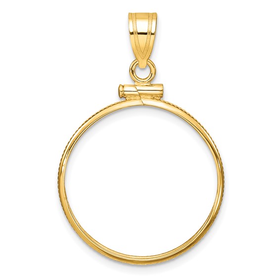 14kt Yellow Gold Polished Screw Top Bezel for Five Dollar US Coin