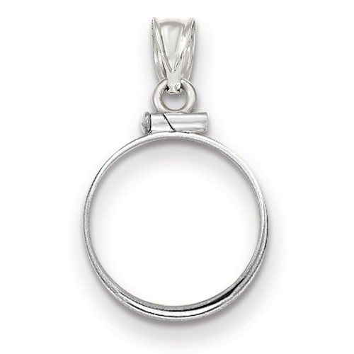 14kt White Gold Polished Screw Top Bezel for Quarter Eagle US Coin