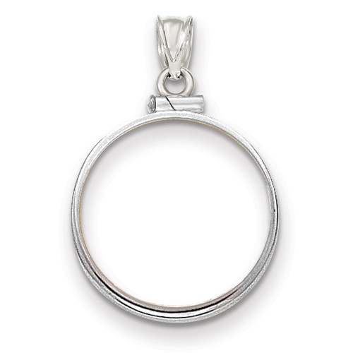 14kt White Gold Polished Screw Top Bezel for Five Dollar US Coin