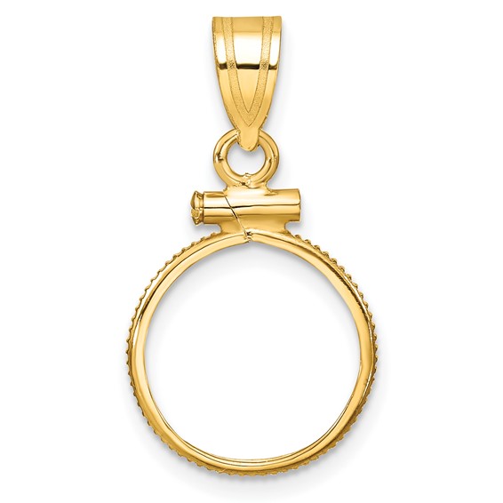 14kt Yellow Gold Screw Top Bezel for One Dollar US Coin