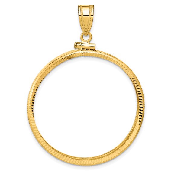 14kt Yellow Gold Diamond-cut Screw Top Bezel for Double Eagle US Coin