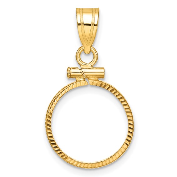 14kt Yellow Gold Diamond-cut Screw Top Bezel for Liberty Head One Dollar US Coin