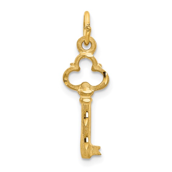 14k Yellow Gold 3/4in Key Charm