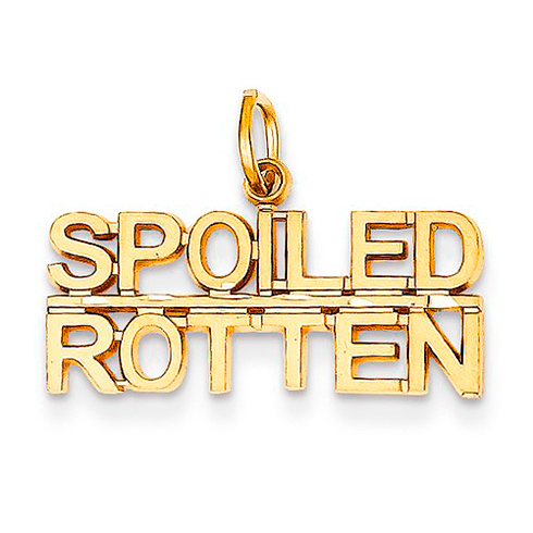 14kt Yellow Gold 3/8in Spoiled Rotten Charm