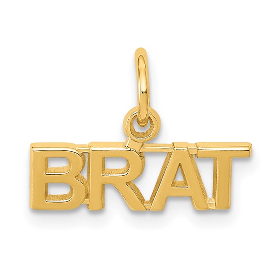 14kt Yellow Gold Polished Brat Charm