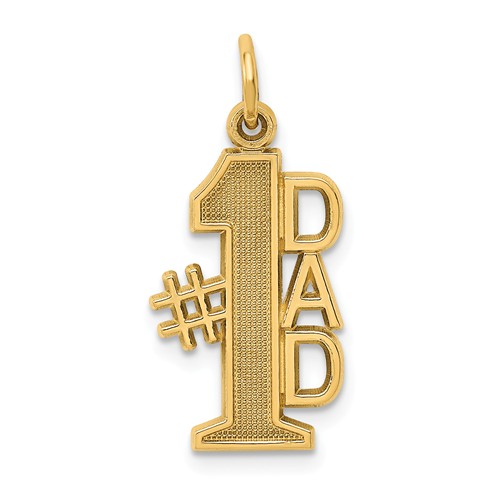 14k Yellow Gold #1 Dad Pendant 3/4in