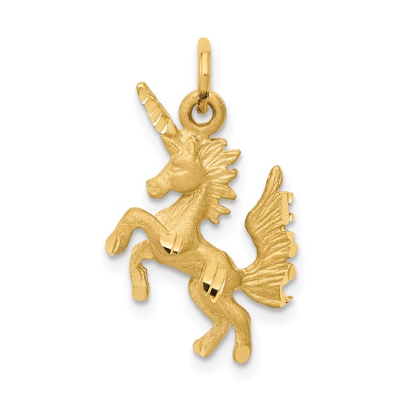 14kt Yellow Gold 5/8in Dancing Unicorn Charm