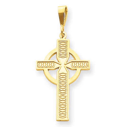 14kt Yellow Gold 1 1/4in Celtic Cross