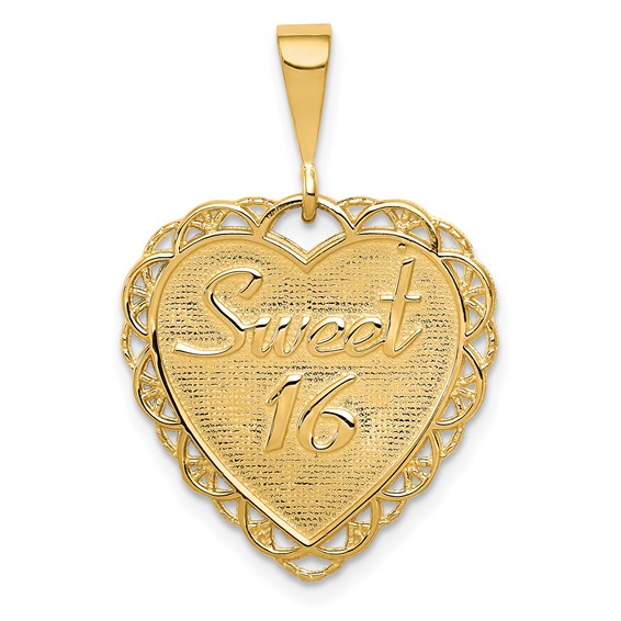 14kt Yellow Gold 3/4in Reach for the Stars Sweet 16 Charm