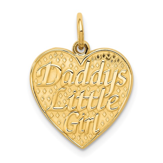 14kt Yellow Gold Daddys Little Girl Heart Charm