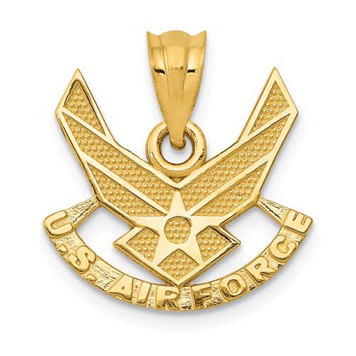14kt Yellow Gold 5/8in U.S. Air Force Logo Pendant