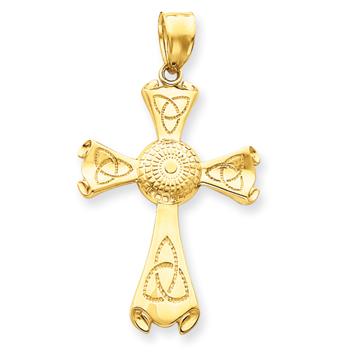 14kt Yellow Gold 2in Celtic Cross Pendant