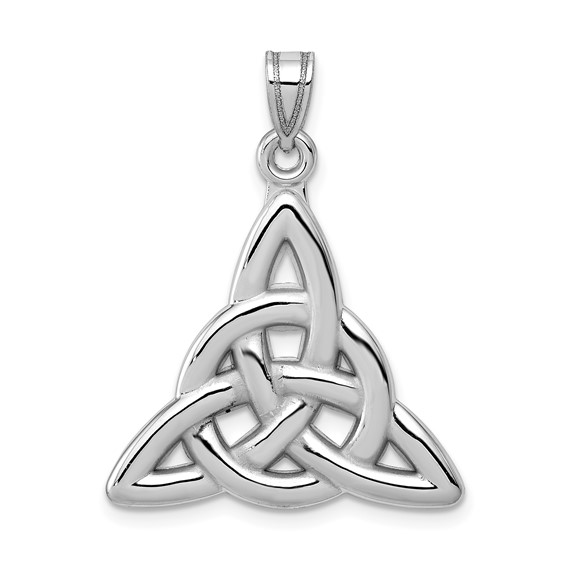 14kt White Gold 7/8in Celtic Trinity Knot Pendant