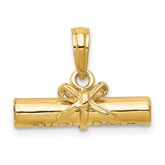 14kt Yellow Gold 3-D Diploma Pendant