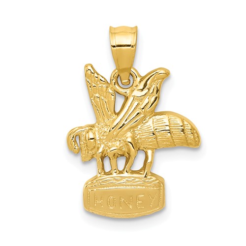 14k Yellow Gold Honey Bee Pendant