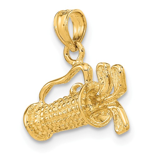 14k Yellow Gold 3-D Golf Bag Charm